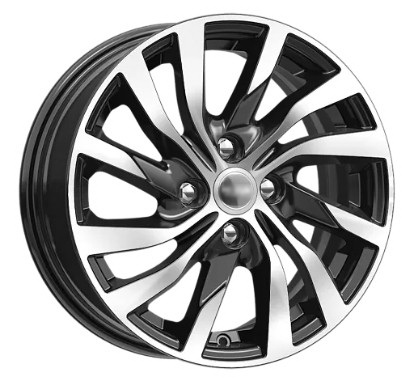 KDW KD1546 6x15 4*100 Et:40 Dia:60,1 Black_Front_Polished KDW KD1546 6x15 4*100 Et:40 Dia:60,1 Black_Front_Polished