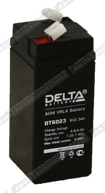 АКБ Delta 2,3 Ач 6 Вольт DT 6023 АКБ Delta 2,3 Ач 6 Вольт DT 6023